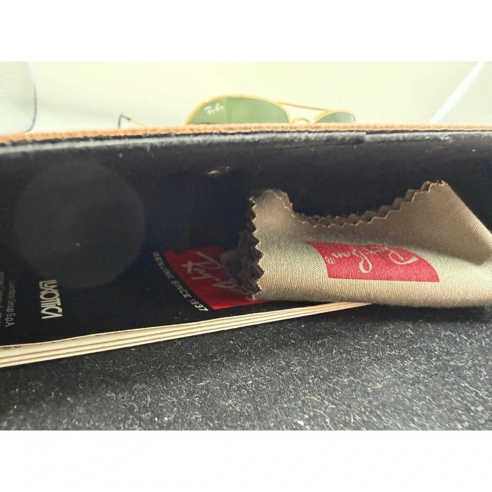 Ray-Ban Aviator Gold Green Classic G-15 Sunglasses RB3025 with Case - Picture 6 of 6